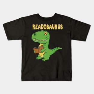 Teacher Gift Funny Dinosaur Reading T Rex Dino Kids T-Shirt